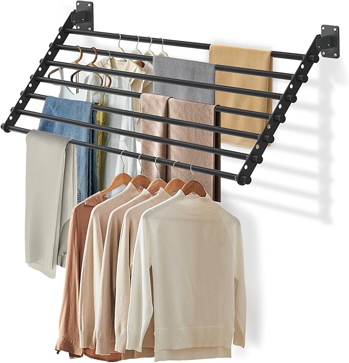 Wall Mounted Clothes Drying Rack 43 Inch – Foldable Laundry Drying Rack by Unknown