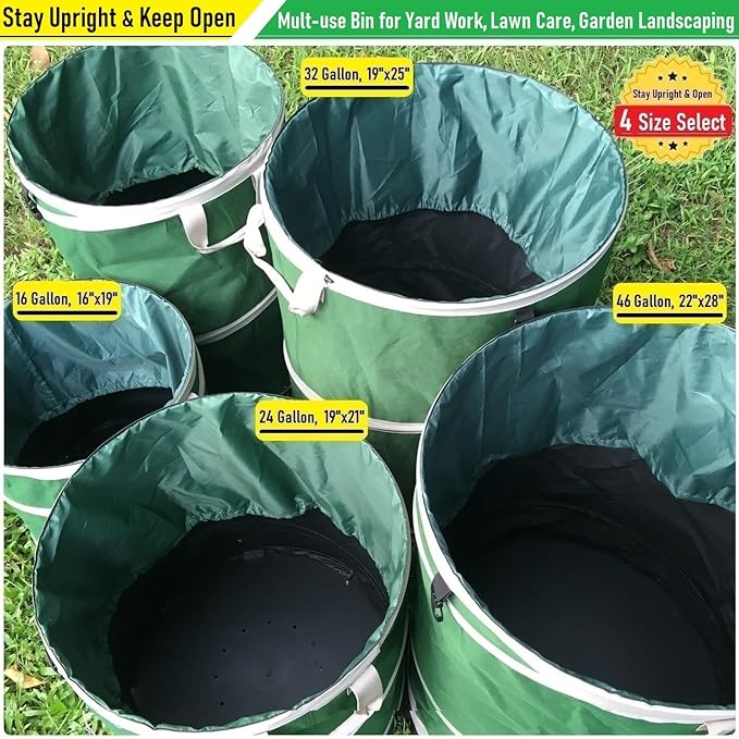 2-Pack 24 Gallon Collapsible Trash Can Solid Bottom - Image 7