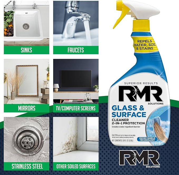 RMR Shower Spray, 2-in-1 Glass and Surface Cleaner Plus Repellent, Streak-Free - Image 8