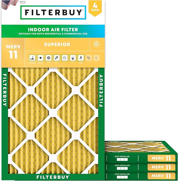 Filterbuy 8x30x1 Air Filter MERV 11 Allergen Defense Replacement, Electrostatic by Filterbuy