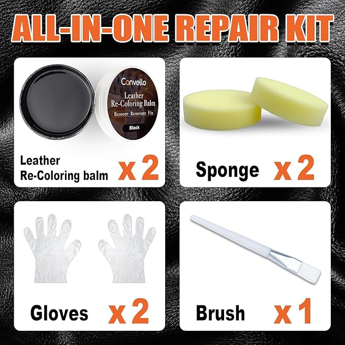 Black Leather Repair Kit, Leather Dye - Image 2