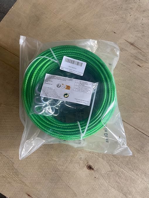 100 Ft Turnbuckles for Cables Wire, 3/16" Green PVC Coated Wire Rope Kit - Image 8