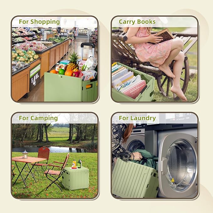 Heavy Duty Rolling Cart for Stairs：Collapsible Utility Crate - Image 7