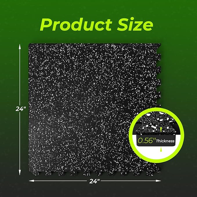 1/2in Thick 48 Sq Ft Rubber Top High Density EVA Foam Exercise Gym Mats - Image 6