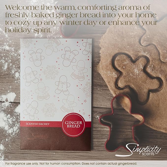 Simplicity Scents Gingerbread Scented Sachets Pack of 3, Fall & Winter - Image 4