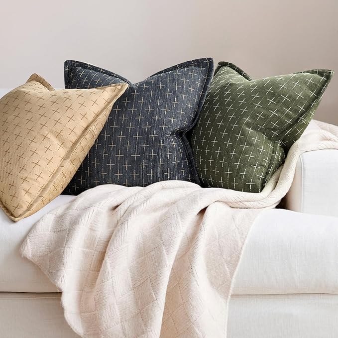 ZWJD Pillow Covers 26x26 Set of 2 Soft Polyester Textured Pillow Covers - Image 4