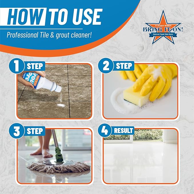 Bring It On Grout Cleaner with Grout Cleaning Brush – 32Fl Oz Grout Cleaner - Image 2