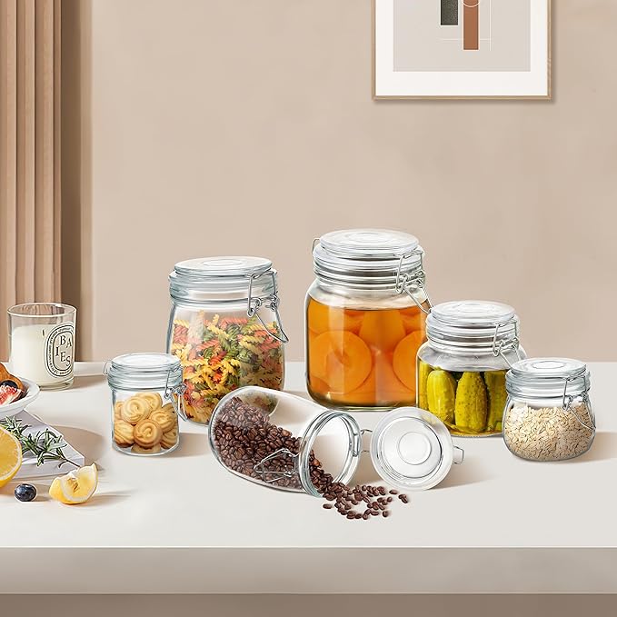 Glass Food Storage Jars with Airtight Lids 17 oz Round 4 Pack Kitchen Storage - Image 6