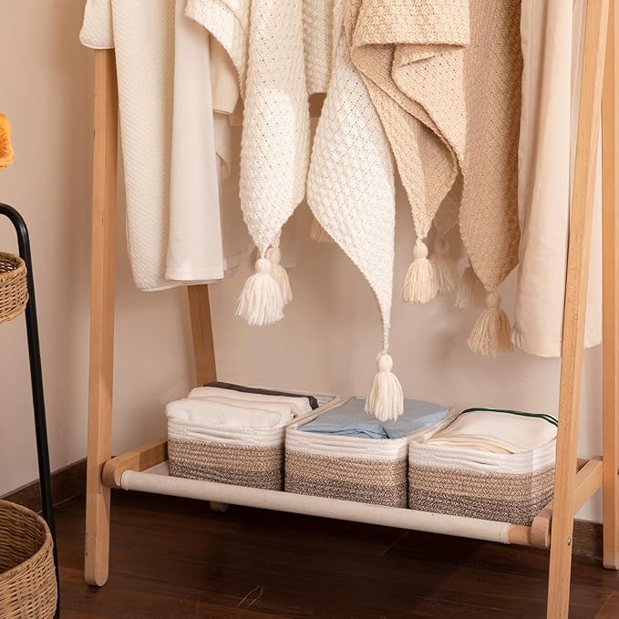 3 Pack Small Storage Baskets for Organizing, Cute Woven Decorative Gift Baskets - Image 4
