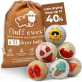 Fluff Ewes Wool Dryer Balls 6 Pack Premium New Zealand Wool Laundry Balls by HustleBlush