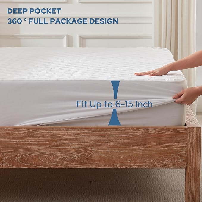 BEDLORE Waterproof Mattress Protector, Full Size, Deep Pocket, Eco-Friendly - Image 4