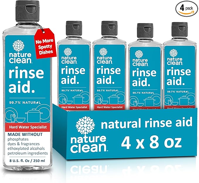 Nature Clean All Natural Dishwasher Rinse Aid Cleaner, Liquid Dishwasher Rinse by NatureClean