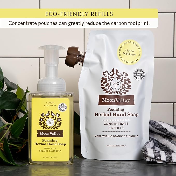 Moon Valley Foaming Hand Soap Refill Pouch, Two-Pack Lemon Rosemary Soap - Image 6