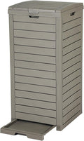 DWVO 38 Gallon Large Outdoor Trash Can, Waterproof Resin Hideaway Garbage Bin by DWVO