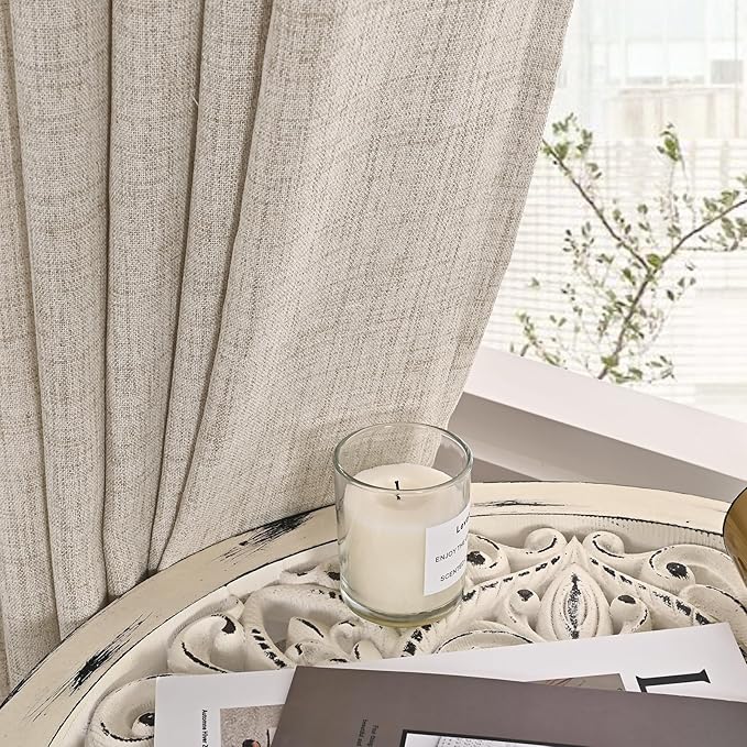 YoungsTex Linen Semi Sheer Curtains 72 Inch Length 2 Panels - Image 8