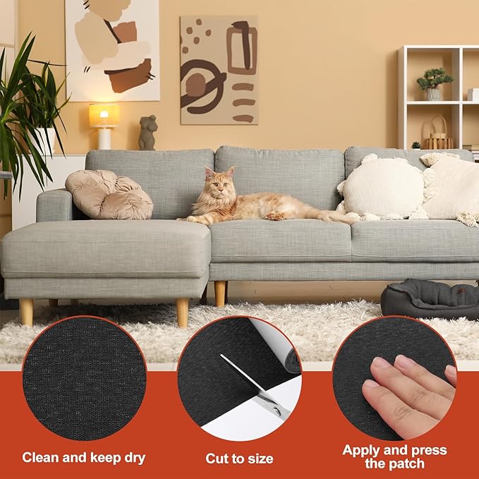 PATIKIL 70x4.4 Inch Linen Repair Tape, Repair Fabric Patch Self Adhesive Couch - Image 3