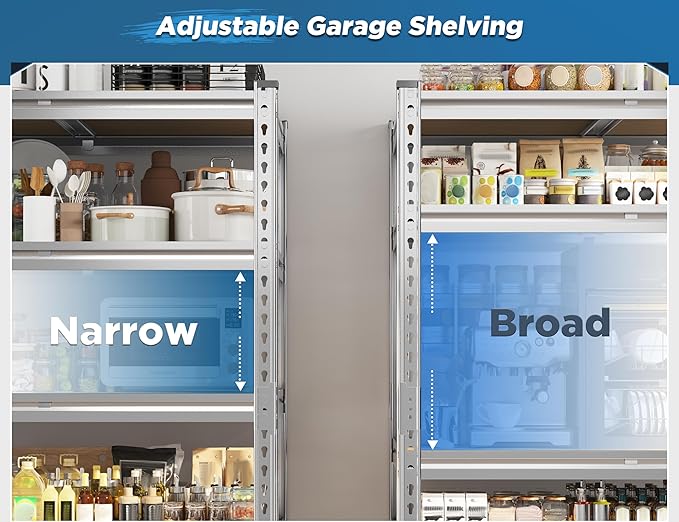 REIBII Garage Shelving, 4 Tier Storage Shelves Load 2000LBS, Adjustable Garage - Image 4