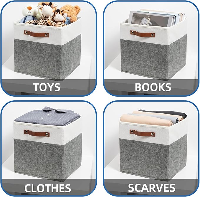 Temary Storage Cubes 12ﾗ12 Fabric Cube Storage Bins Foldable Storage Baskets - Image 4