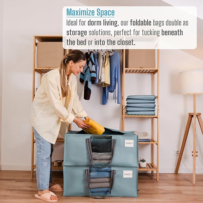 VENO 4 Pack Moving Bags for College, Heavy-Duty Storage Totes, Moving Boxes and - Image 4