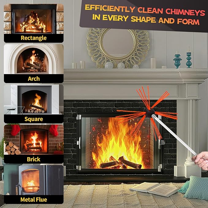 23 Feet Chimney Sweep Kit, Chimney Cleaning Kit - Image 6