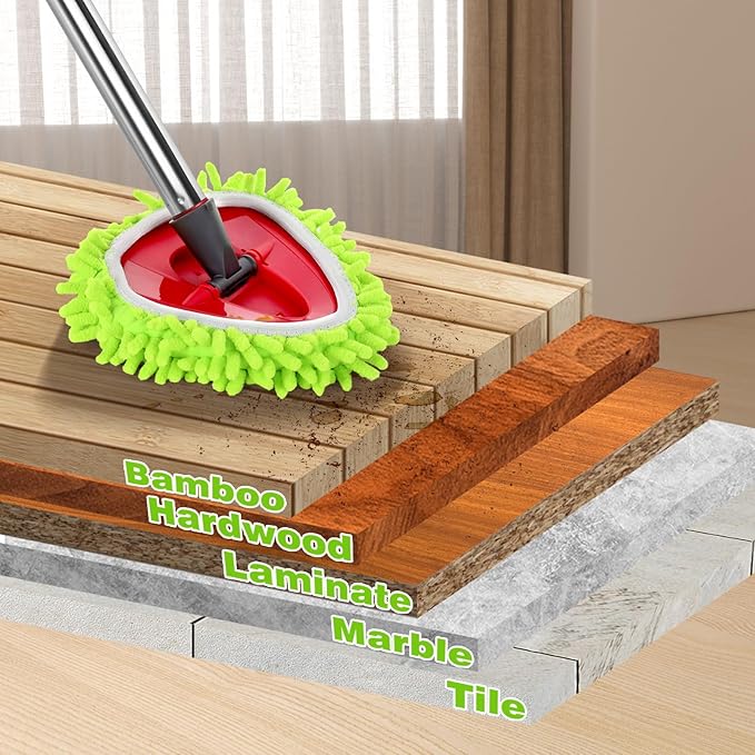 Chenille Mop Heads Replacements 4 Pcs & 1 Base Set - Image 7