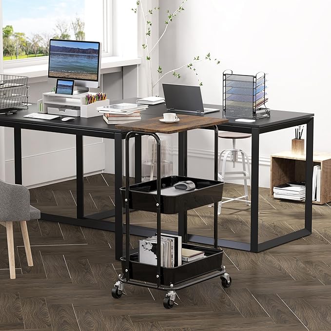 Simple Houseware 2-Tier Rolling Utility Cart - Image 2