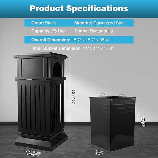 IRONWALLS Commercial Trash Can - Image 3
