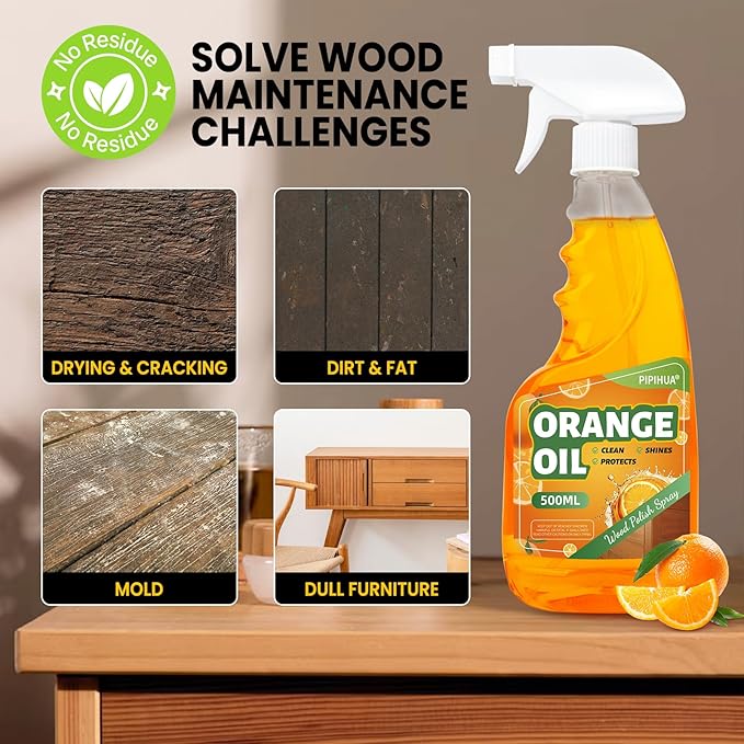 PIPIHUA Wood Oil Polish Spray, Shines & Protects, Wood Cleaner and Furniture - Image 3