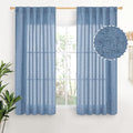 YoungsTex Denim Blue Short Linen Curtains 45 Inches Length by YoungsTex