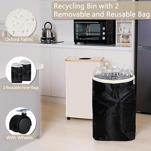 efluky Recycle Bins for Kitchen 100L, Recycling Bin - Image 3