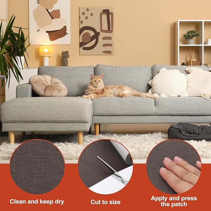 PATIKIL 70x6.2 Inch Linen Repair Tape, Repair Fabric Patch Self Adhesive Couch - Image 3