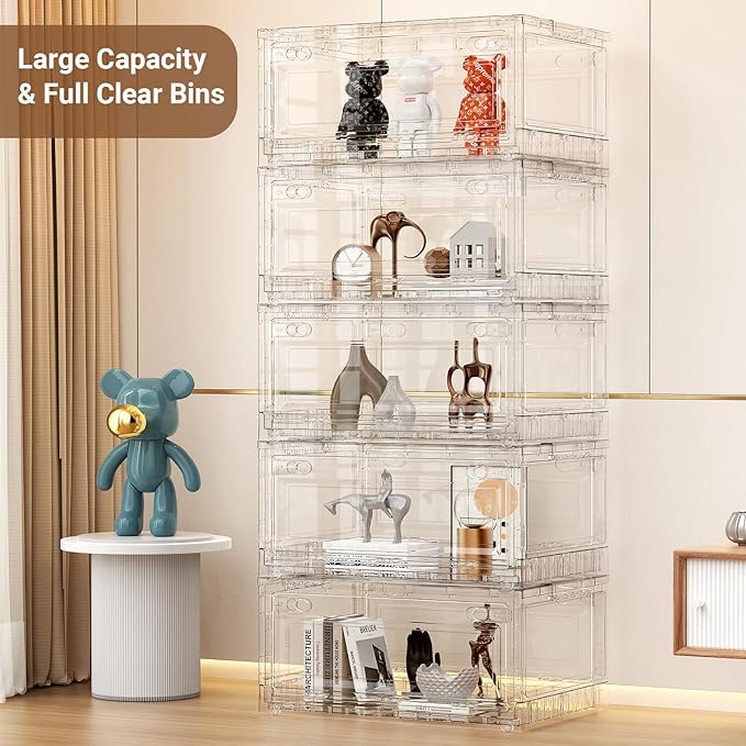 BROVIEW Clear Stackable Storage Bins Drawers, Open Front Large Plastic Storage - Image 8