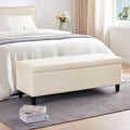 HUIMO Faux Leather Storage Ottoman Bench 50.3 inch Extra Long Upholstered by HUIMO