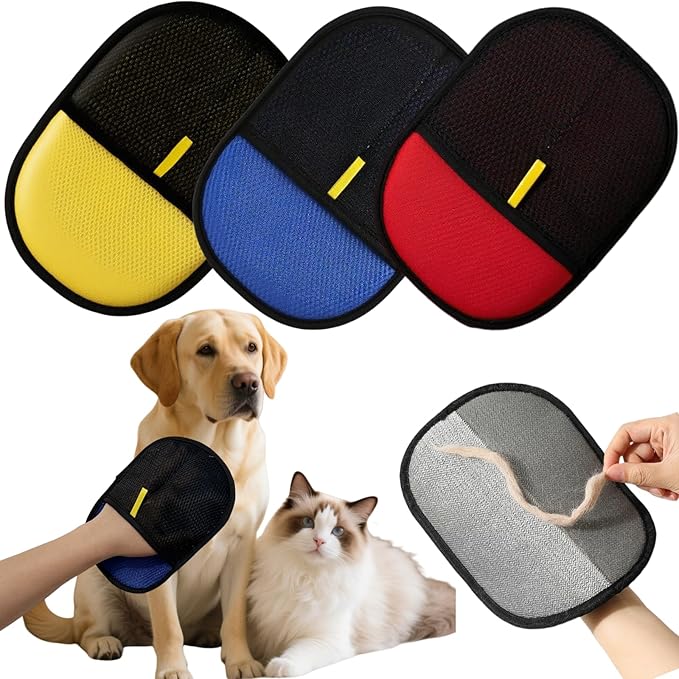 3Pcs Electrostatic Pet Hair Removal Gloves by Unknown