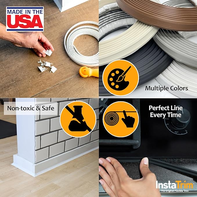 InstaTrim Black New & Improved Caulk Trim, 1/2" by 10', Waterproof - Image 5