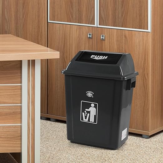 4 Pack Plastic Swing Lid Trash Can, 6 Gallon Trash Cans - Image 4