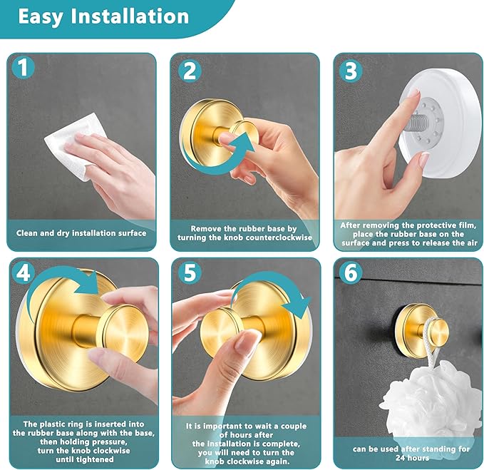 Suction Cup Hooks for Shower, Wreath Hanger for Front Door, Removable No Drill - Image 7