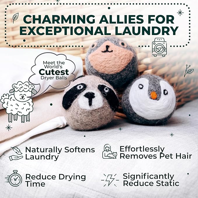 No More Dryer Sheets! Reusable Wool Dryer Balls XL 6-Pack - Image 2