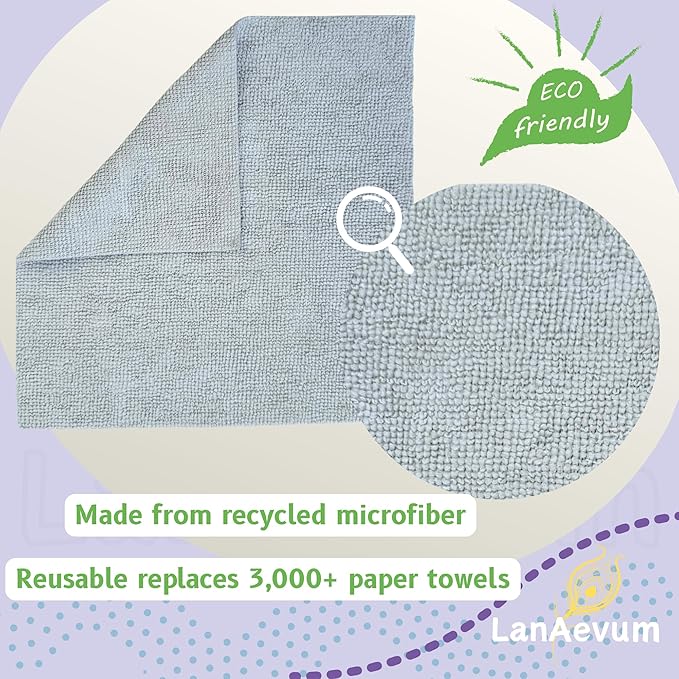 Microfiber Cleaning Cloths 60-Pack Microfiber Towels Pull-Out Packs 8.7x8.7 in - Image 4
