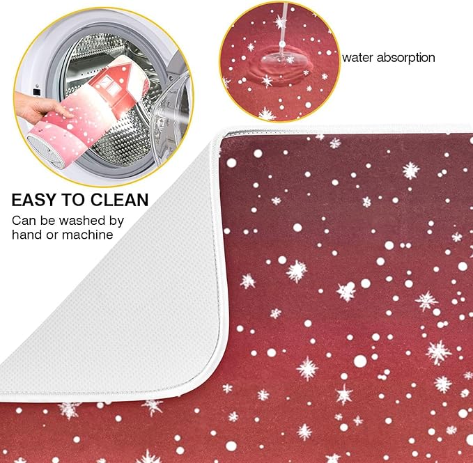 Christmas Tree Red Dish Drying Mat - Image 2