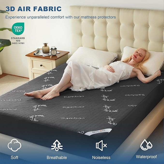 BEDLORE Queen Size Mattress Protector Waterproof, Mattress Pad Fitted 6-18 Inch - Image 3
