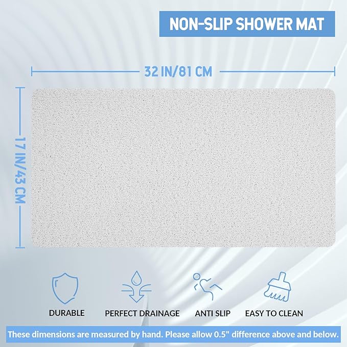 Non-Slip Bathtub Mat, Anti Slip Shower Mat, Fast Drying Bathtub Mats, Foot - Image 2