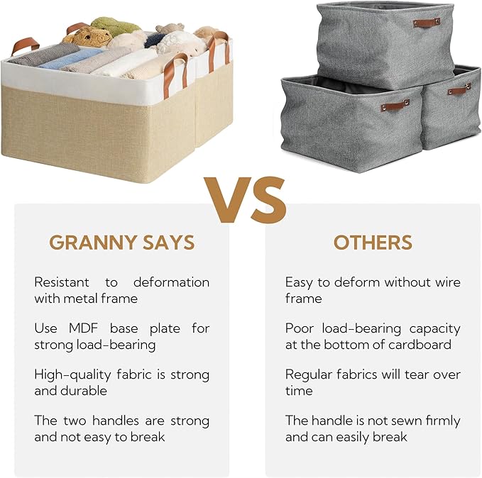 GRANNY SAYS Storage Baskets for Shelves, Closet Organizer Bins, Clothes Storage - Image 8