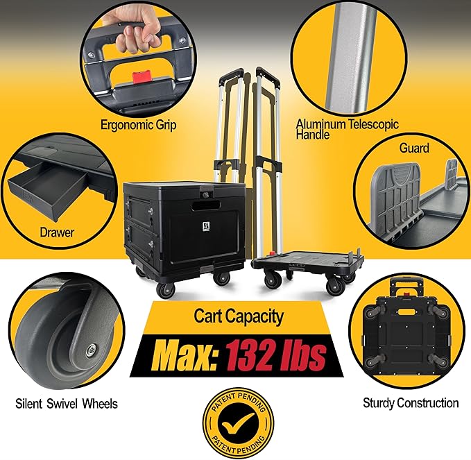 Wellmax WM99800BK Rolling Crate Cart - Image 2
