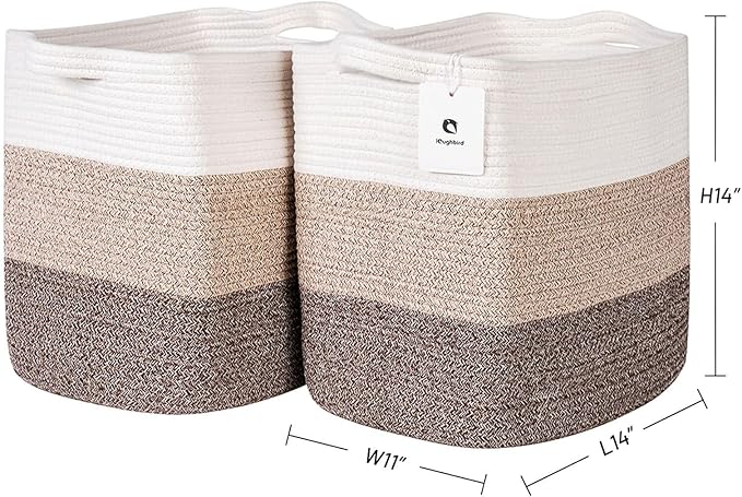 Storage Baskets for Clothes Fabric Cotton Rope Storage Basket - Image 4