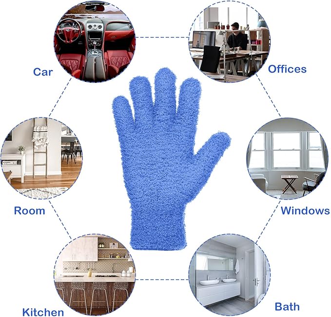 Patelai Microfiber Gloves for Plants Dusting Cleaning Glove Mittens - Image 5