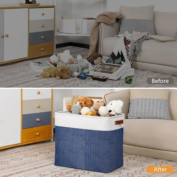 DULLEMELO Large Storage Basket 17"x12"x15", Fabric Organizer Bin - Image 5