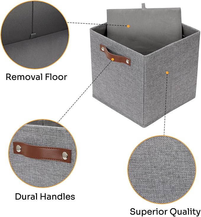 DULLEMELO 11x11 Cube Collapsible Fabric Storage Bins - Image 6