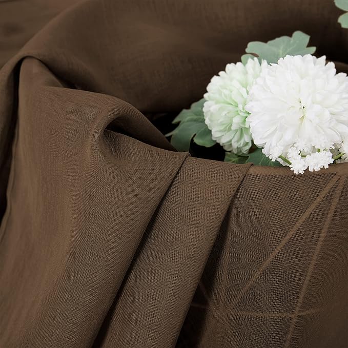 Tollpiz Sheer Curtains Linen Textured Bedroom Curtain Sheers Light Filtering - Image 6