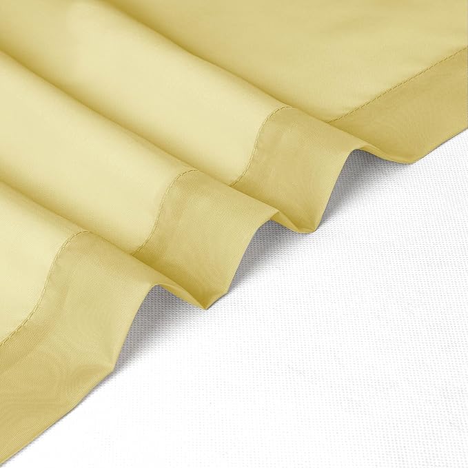 Chyhomenyc Sheer Yellow Curtains 90 inches Long 2 Panels, Light Filtering Soft - Image 8